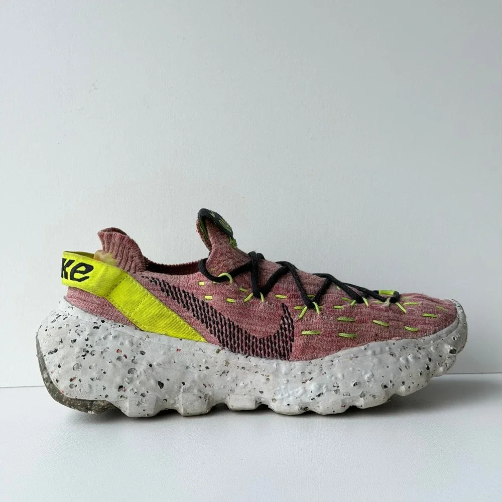 Nike Space Hippie 04 Sneakers Womens 7 Pink Lemon Venom Running Shoes Knit Gym